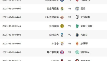 欧冠附加赛：皇马战平即晋级，三大豪门接近16强